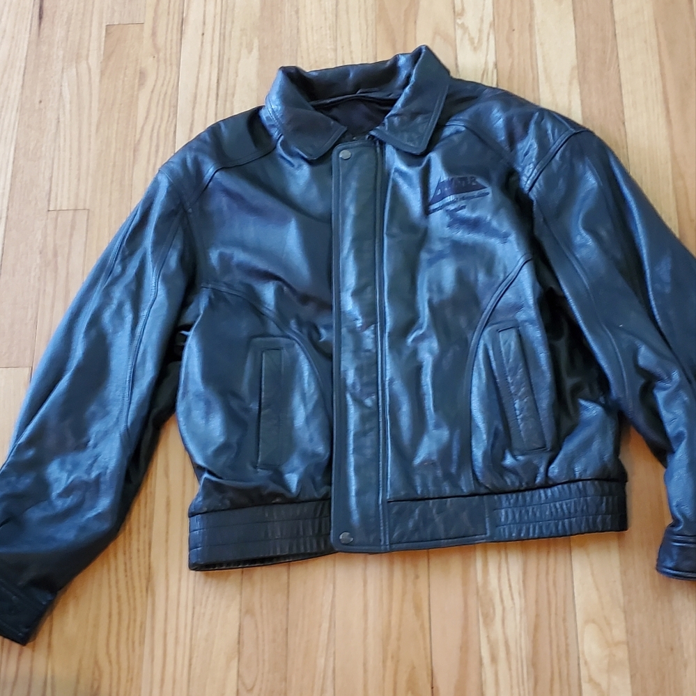 Used Men Bomber Leather Jacket